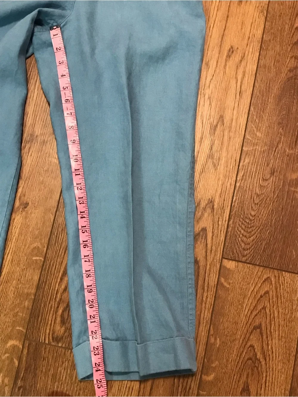 J. Jill Blue Linen Cropped Pants